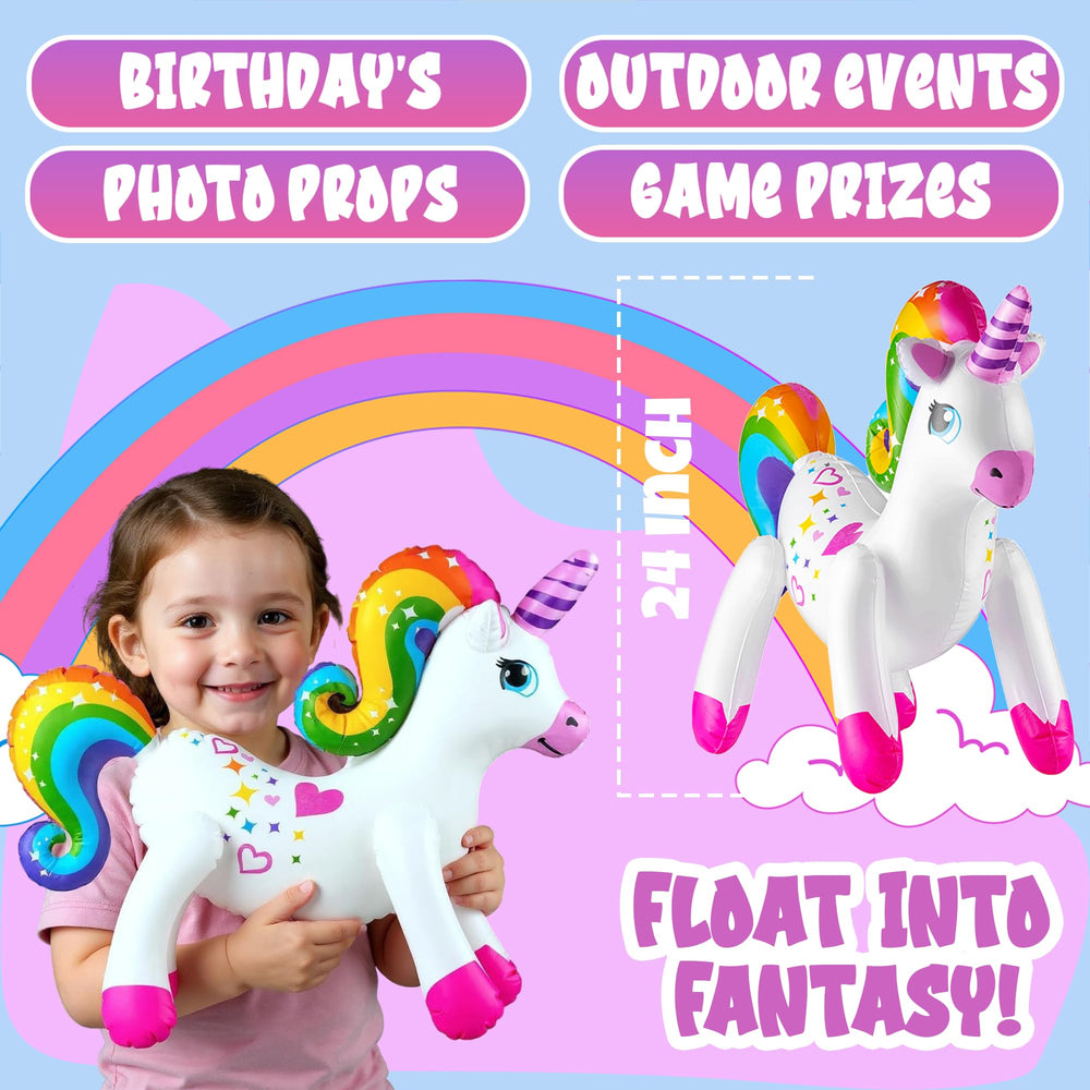 Bedwina pool float unicorn provides soft, durable summer water play.