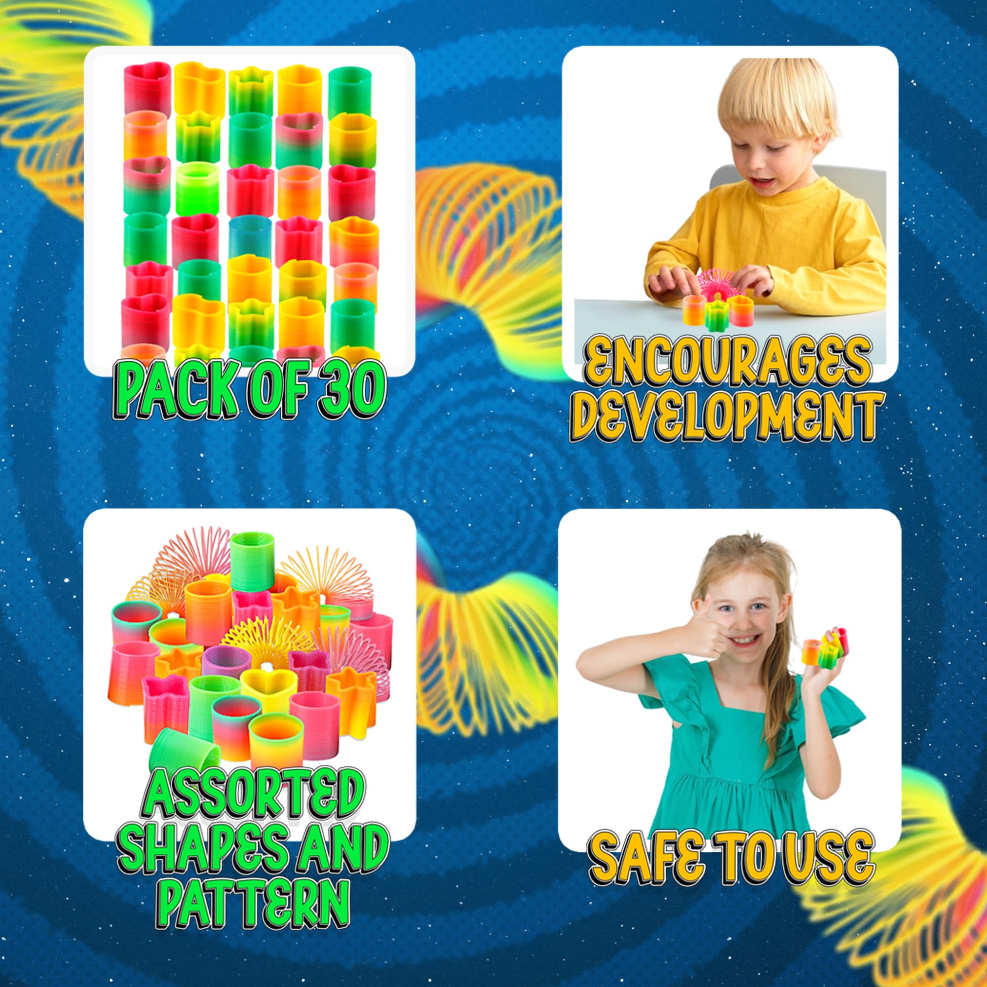 Bedwina Rainbow Spring Classic Coil design, durable and stretchable for endless play
