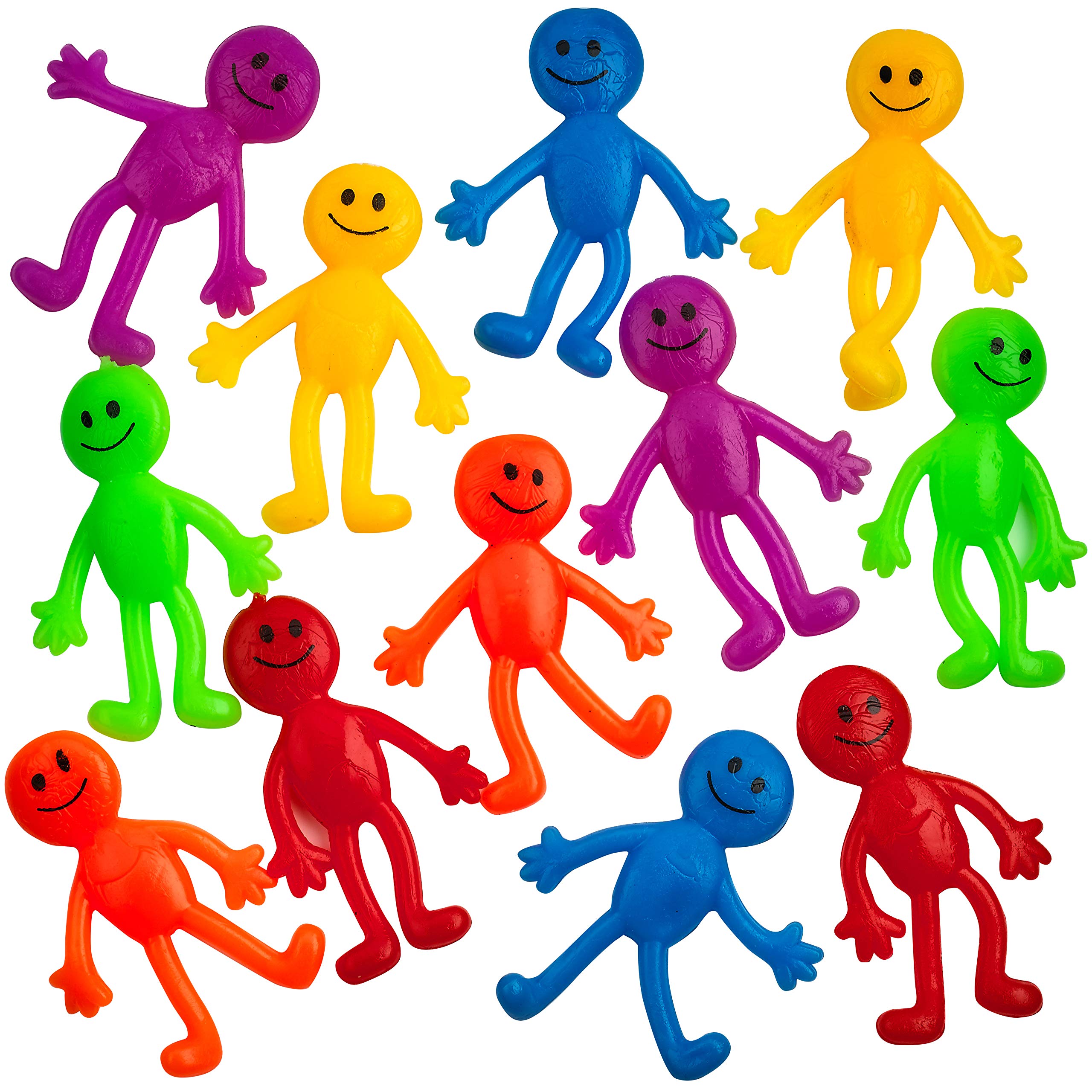 Bedwina Stretchy Bendable Man in varied colors for sensory play and focus.