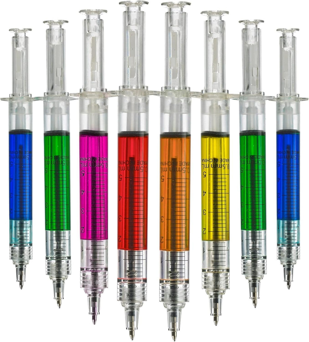 Bedwina syringe pens bulk 24-pack neon colors for classroom fun and gifting.