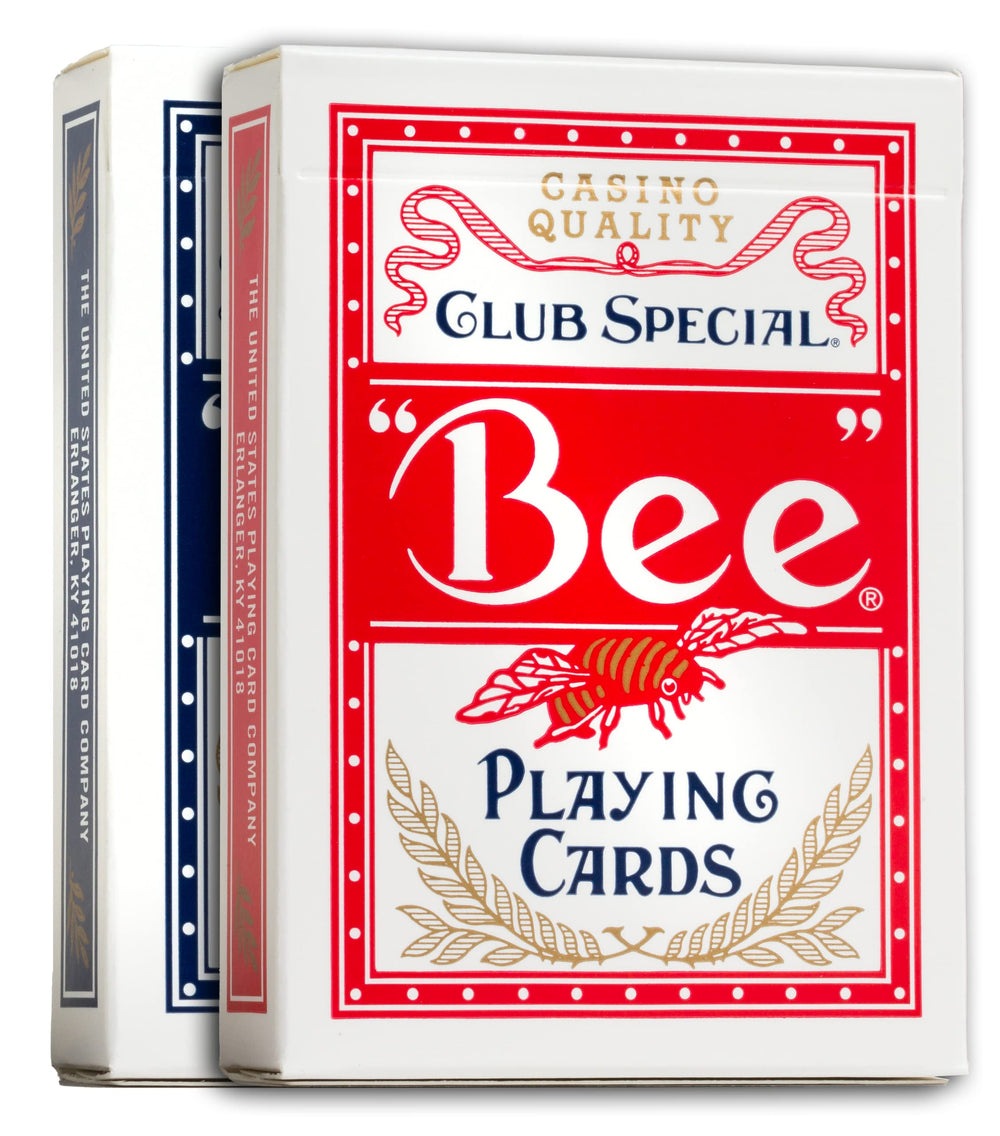 Bee playing cards packaging emphasizing durability and usability