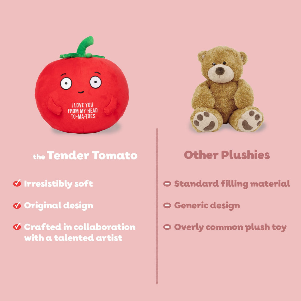 Bee! Tender Tomato plushie in holiday display inspiring cozy gifting ideas.