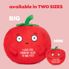 Bee! Tender Tomato plushie outdoors suggesting travel-friendly companionship.