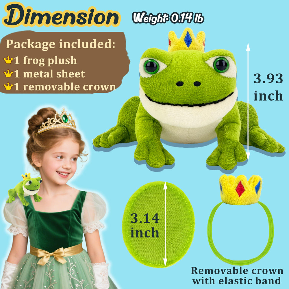Beeadore frog plush crown is removable for everyday wear and quick costume changes.