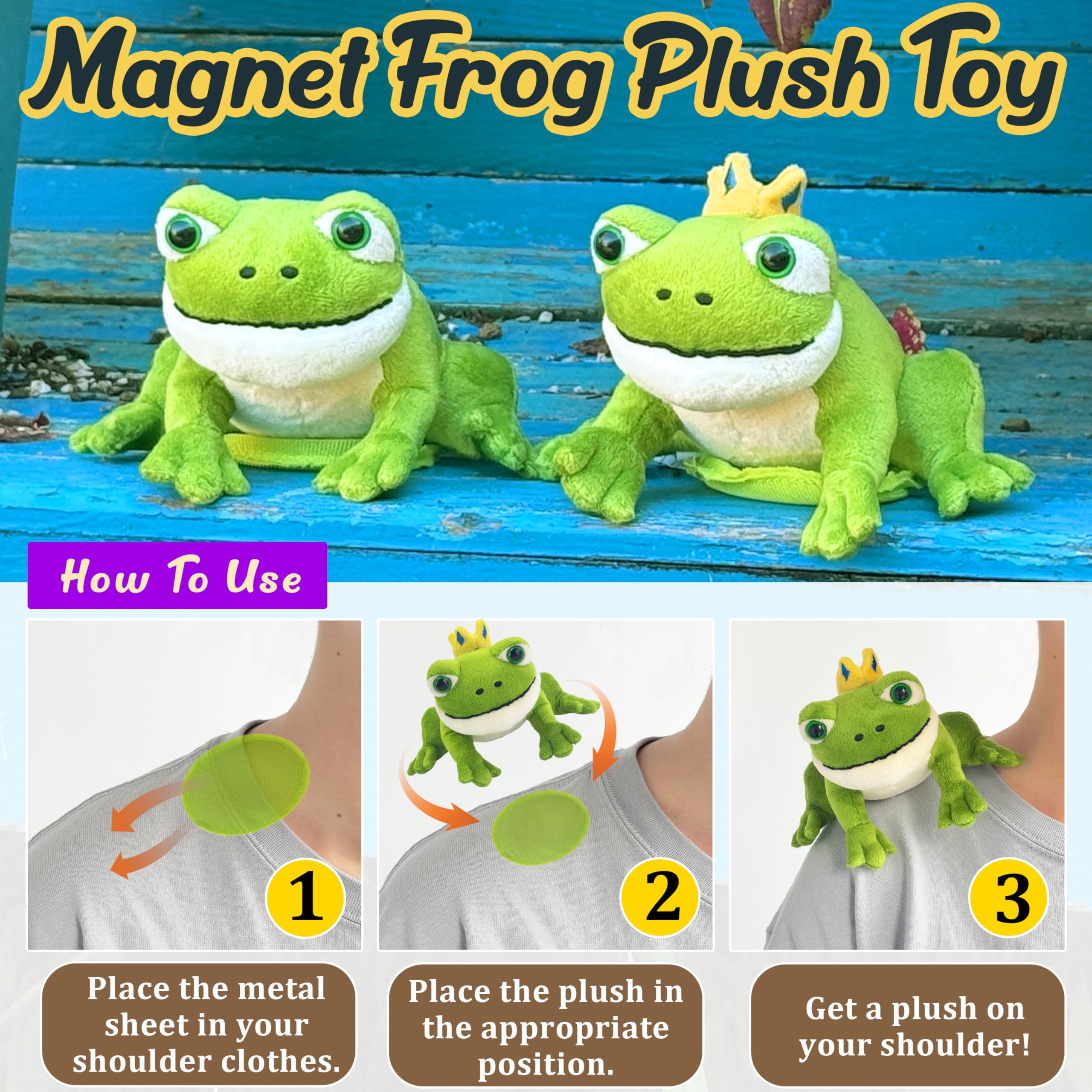 Beeadore frog plush is a charming gift and costume accessory for parties and events.