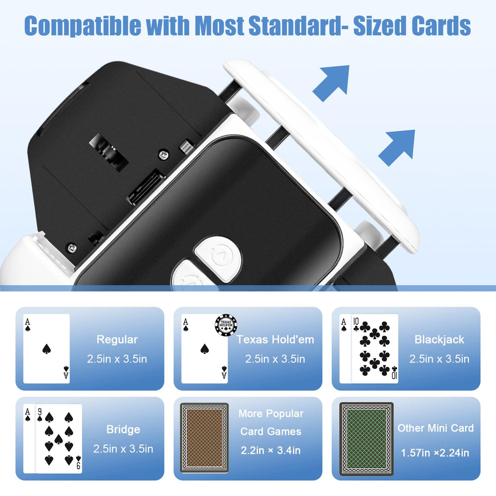 BEE&FLOWER Card Shuffler in action with a low-noise profile during play.