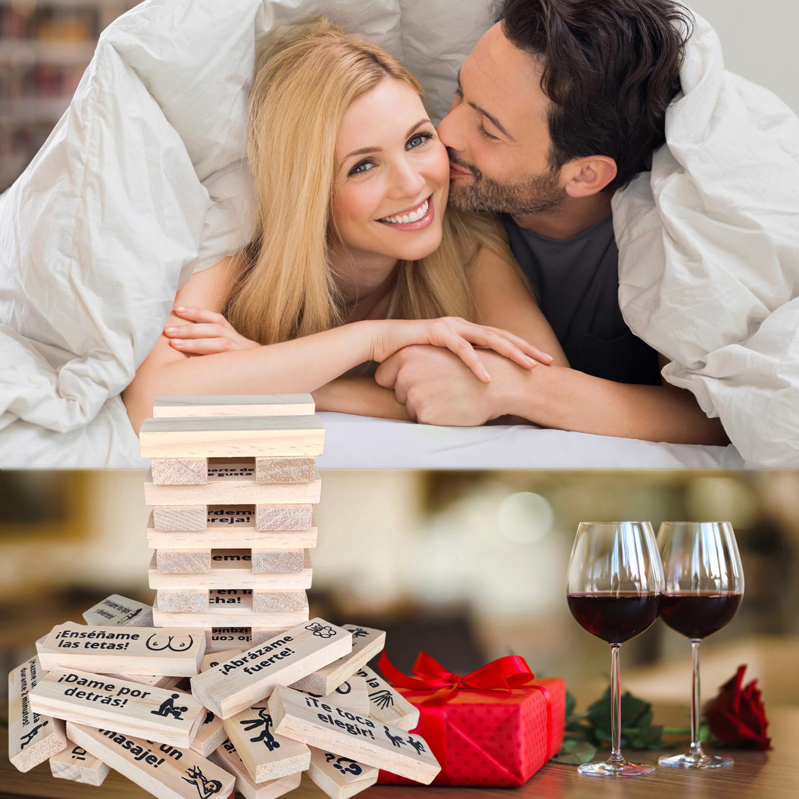 Beecotox blocks tower game couple-stack, smooth blocks ensure safe, enjoyable play.