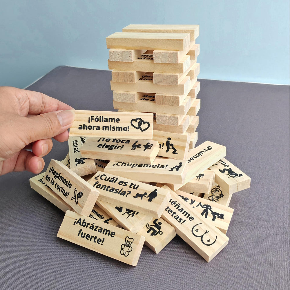 Beecotox blocks tower game, smooth surface supports relaxed, intimate competition.