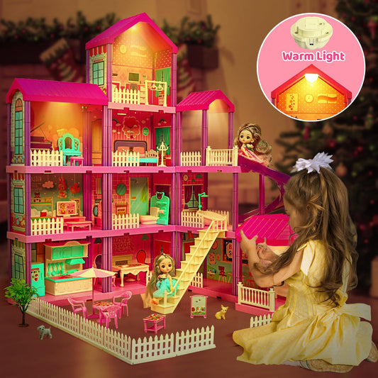 Beefunni doll house interior showing 11 rooms and furniture setup.