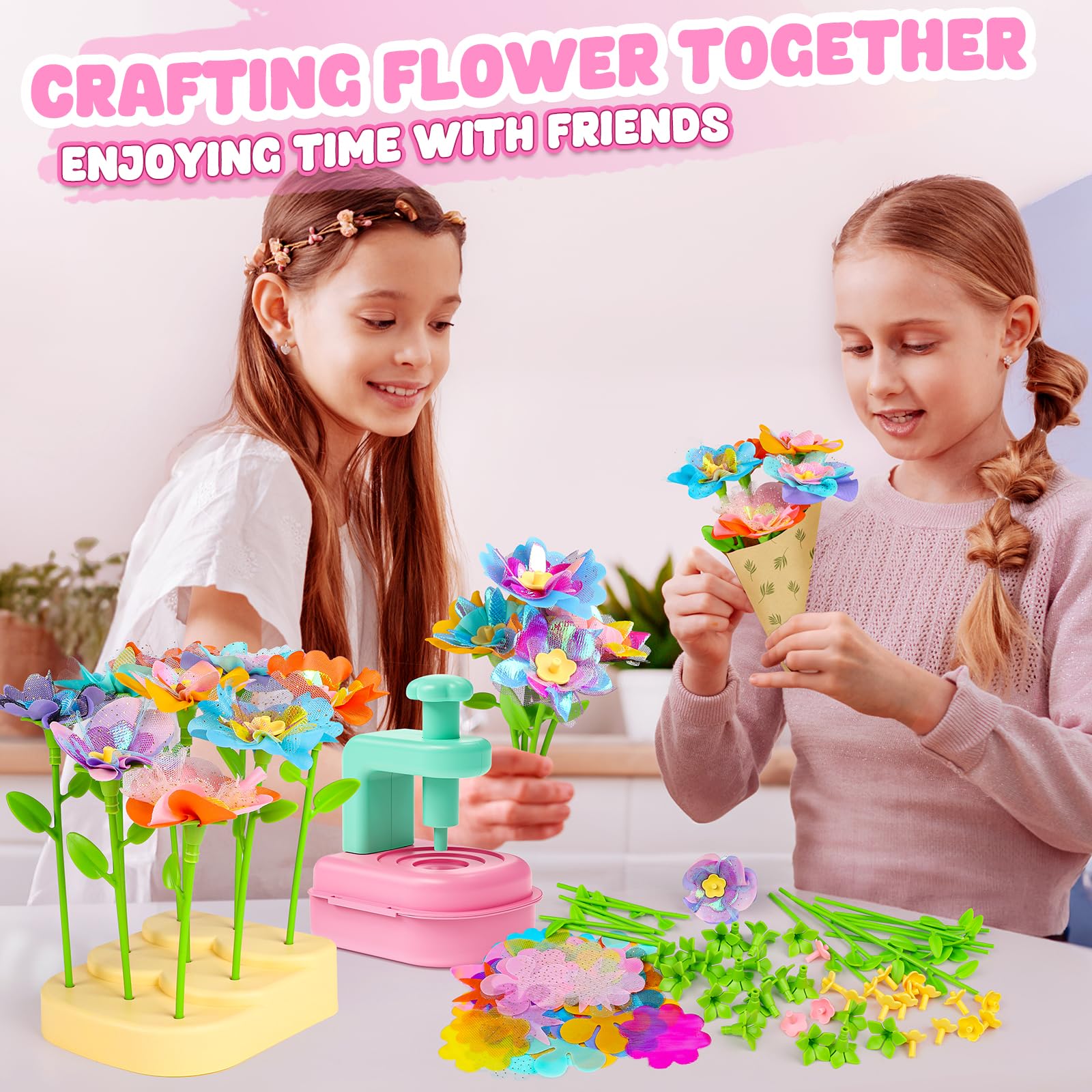 beefunni bouquet assembly tool helps kids build flowers easily