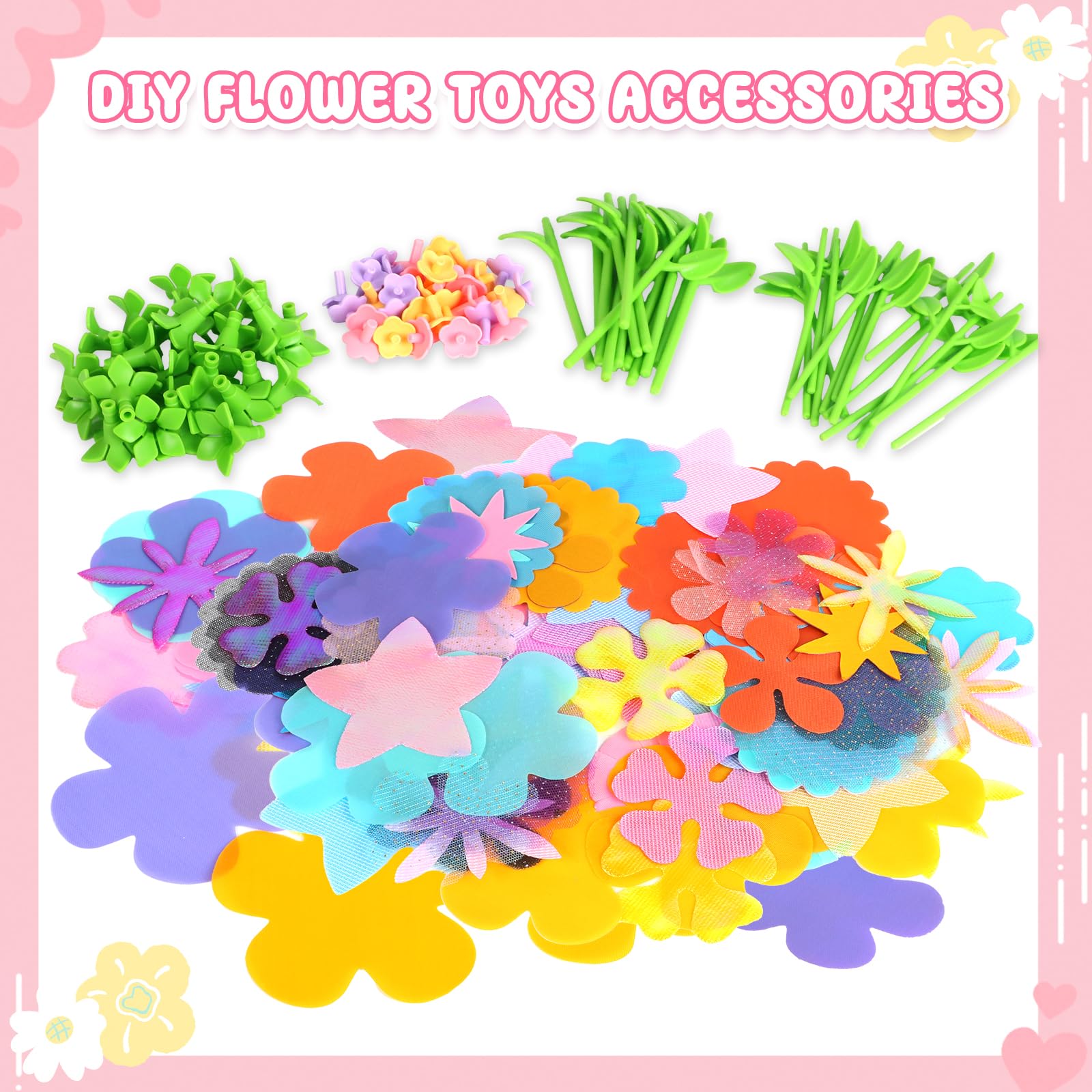 beefunni Flower Bouquet Kit cores and stems shown ready for 32-flower creative projects