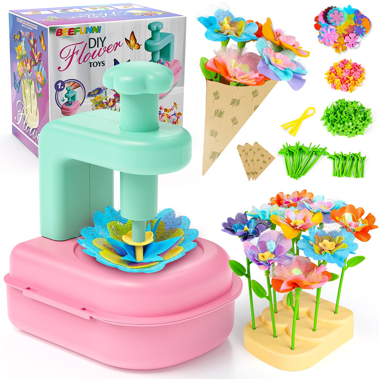 beefunni flower bouquet kit petals and colors inspire creative play