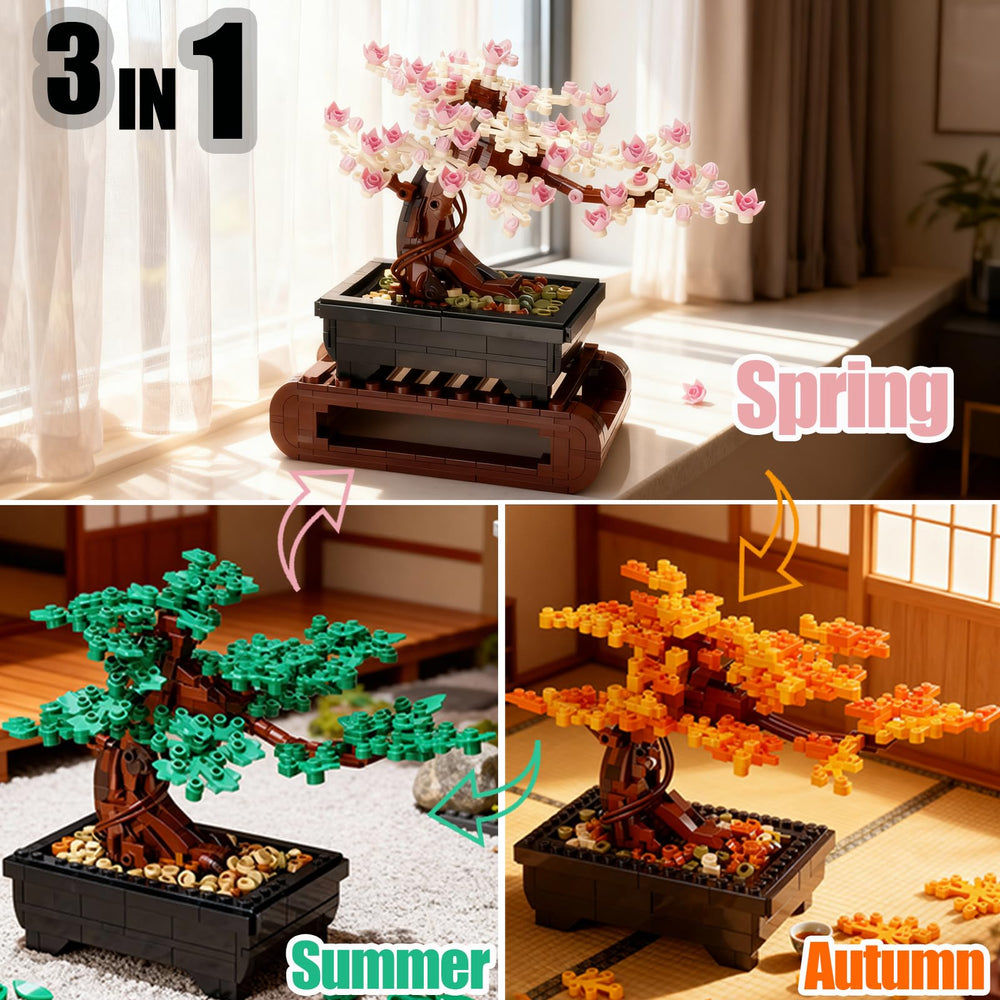Beego 3IN1 Bonsai bricks closeup showing detailed build texture.