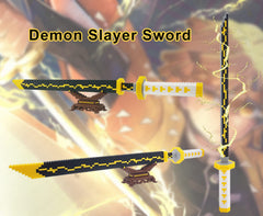 Beego sword blocks close-up showing sturdy ABS plastic construction.