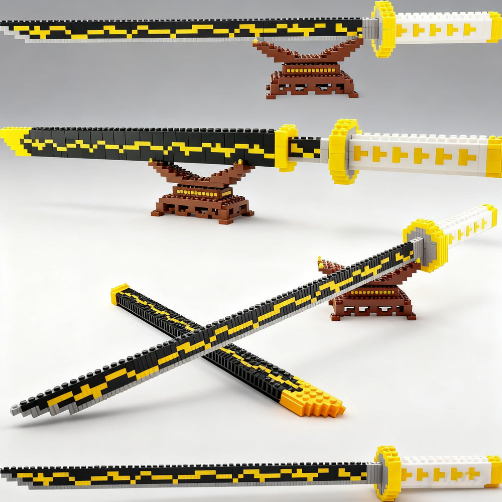 Beego anime sword building kit box with 1000+ blocks for aspiring builders.
