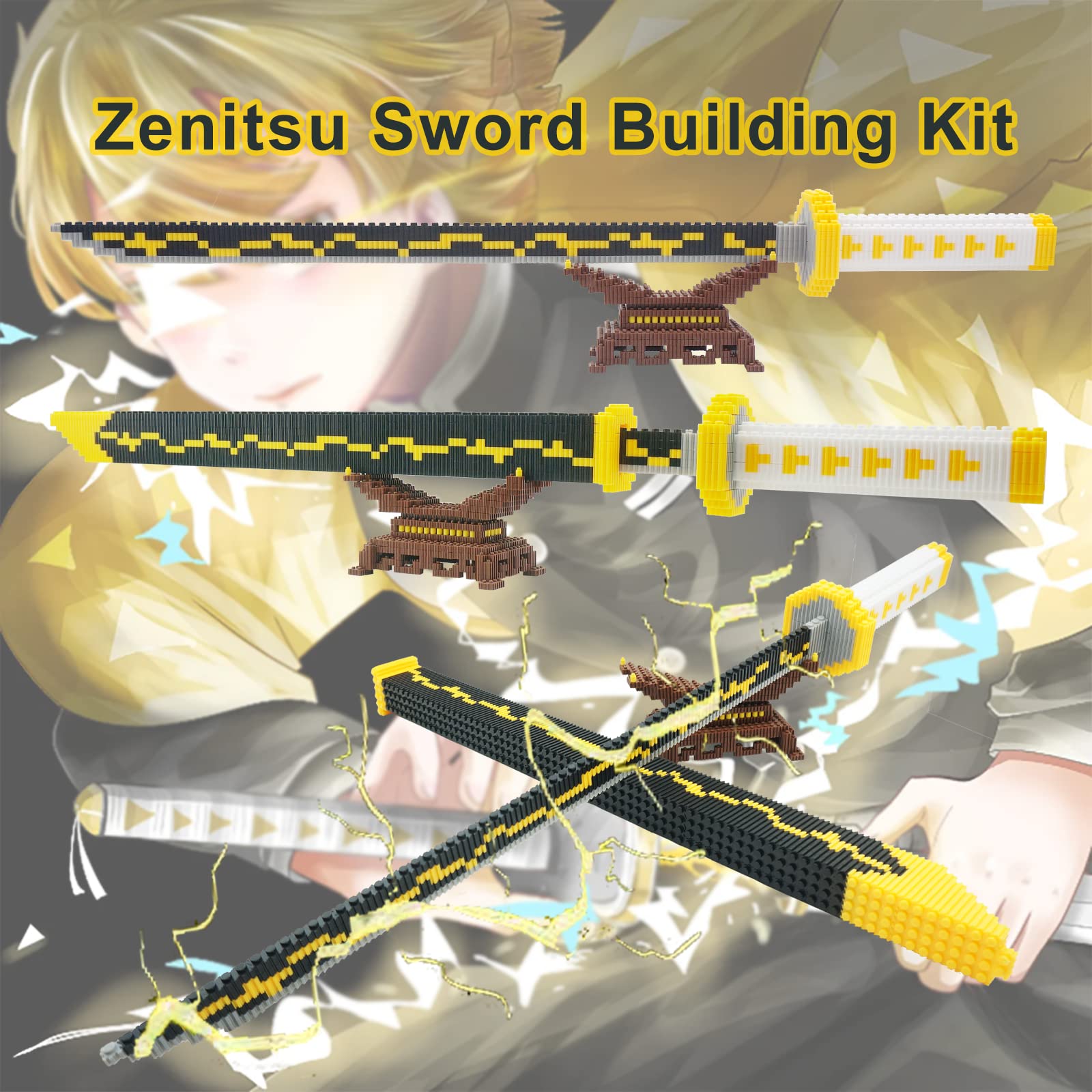 Beego Zenitsu sword with scabbard shows a detailed cosplay-ready design.