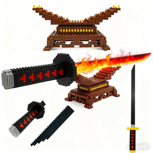 Beego Kill Demon Sword build kit with 19-inch display for cosplay.