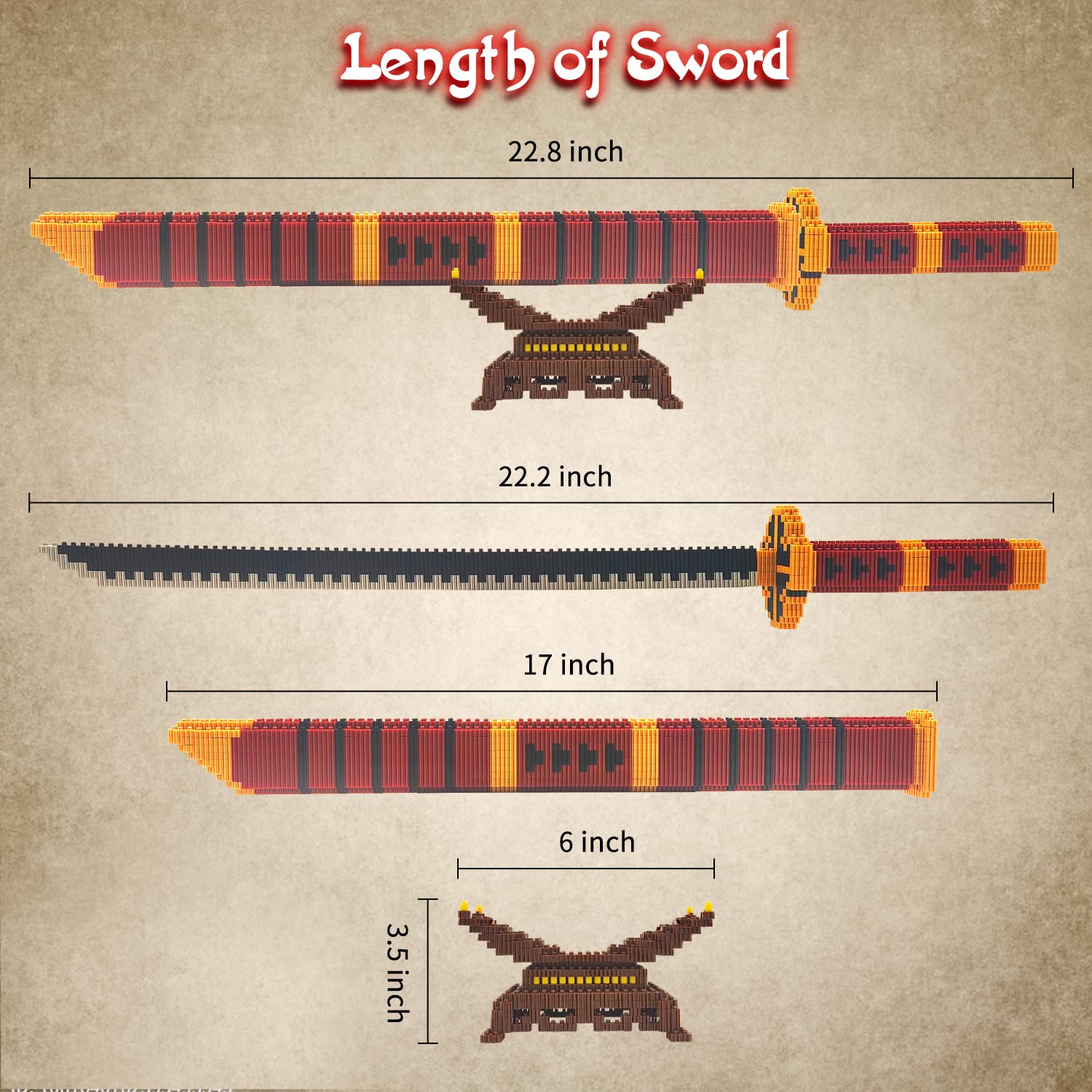 Beego solid sword stand blocks provide stable display for Yamato katana