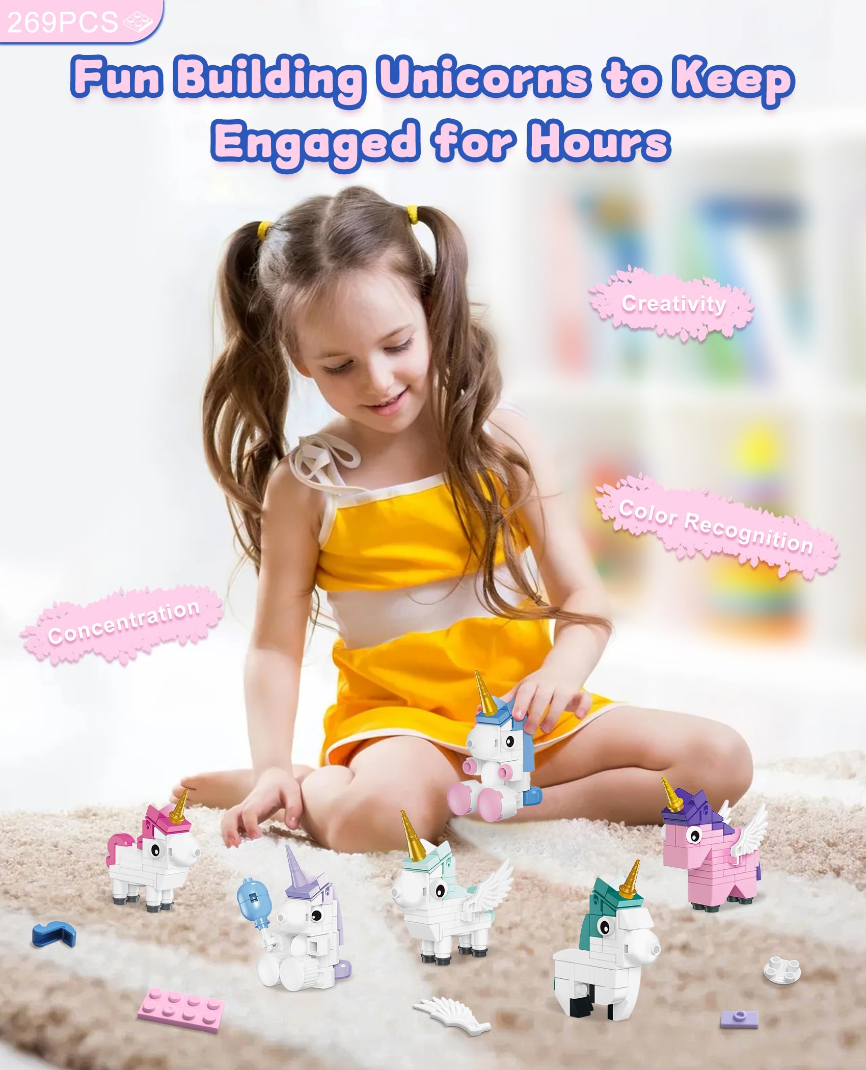BeepZipp 6-in-1 unicorn figures collection supports storytelling and cooperative play