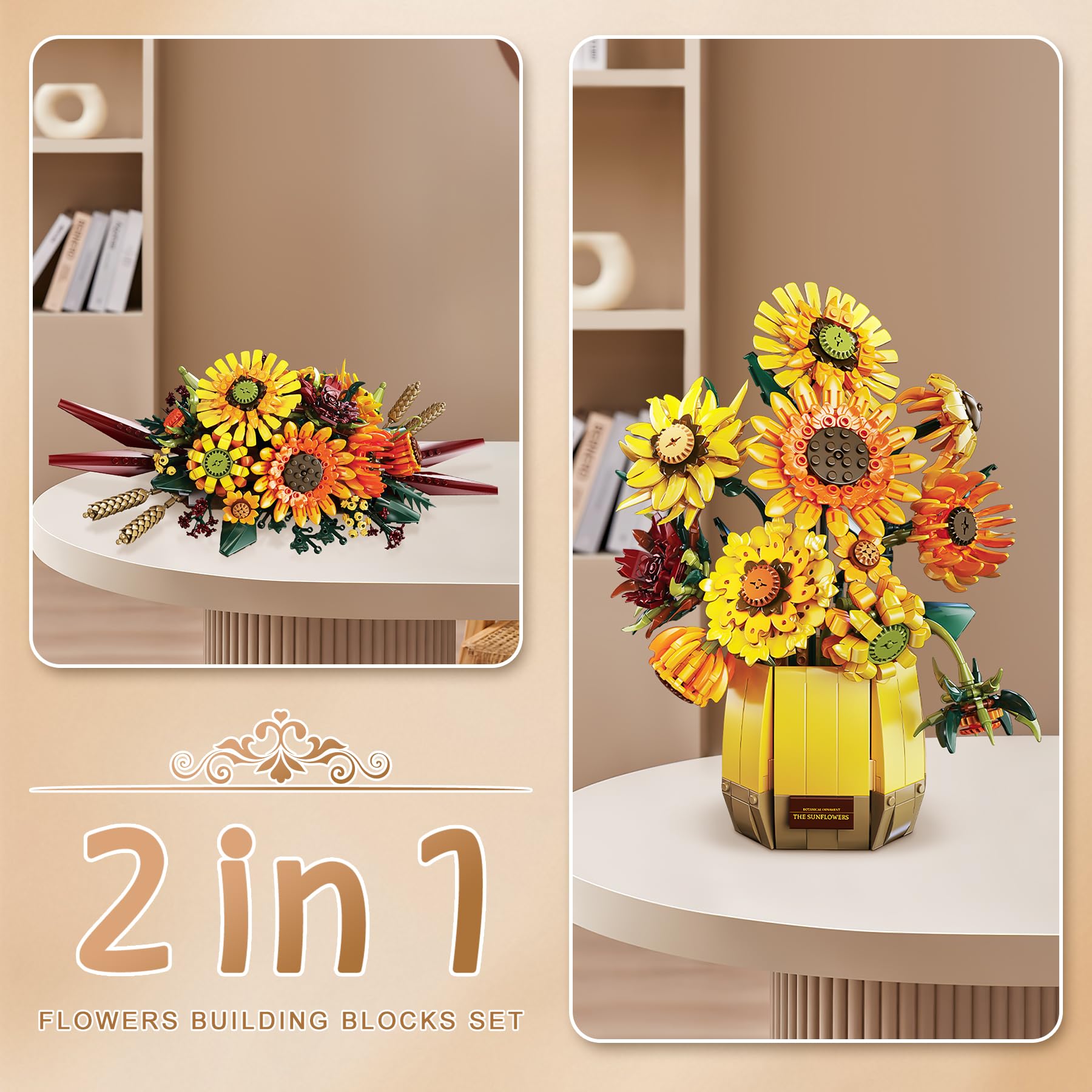 BeepZipp sunflower petals adjust for natural curves, creating a lifelike bouquet.