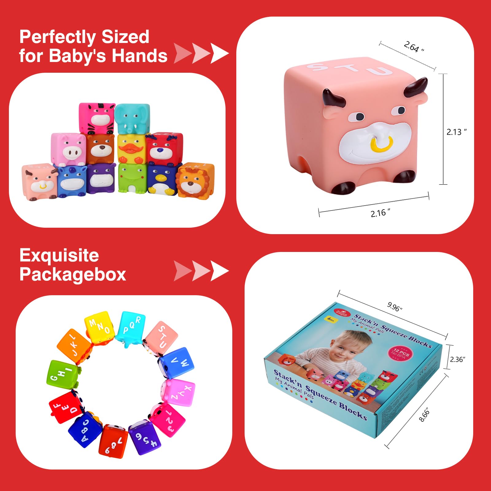 Beeqoo non-toxic PVC blocks offer durability and gentle texture.