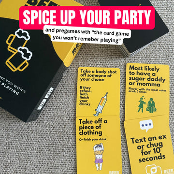 Beer Pressure game-night setup with cards ready for fast-paced prompts