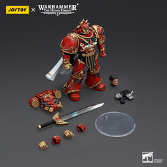BEERISE JoyToy 6-inch Blood Angels Praetor stands on a shelf