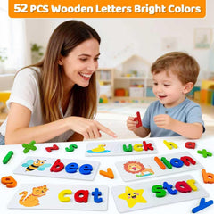 Beestech alphabet flash cards displayed for letter matching and word-building practice