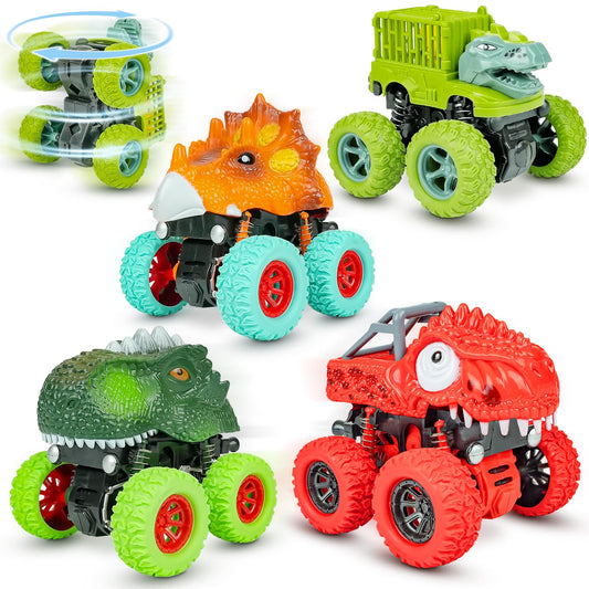 Beestech dinosaur monster truck push image: friction-powered play for toddlers