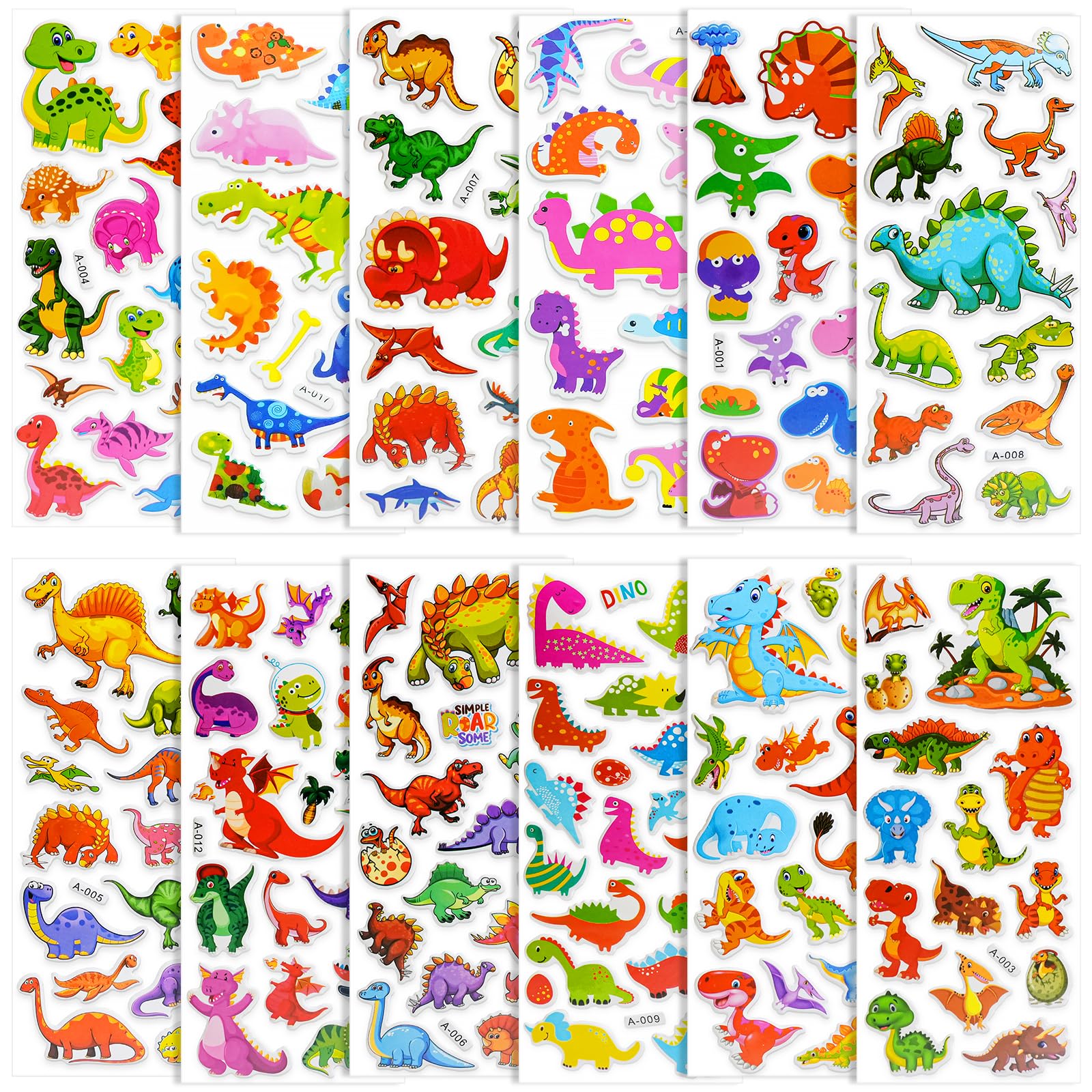 Beestech easy peel dinosaur stickers for quick decorating