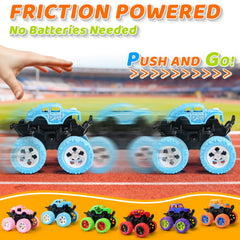 Beestech friction-powered monster truck in action with a long push distance.