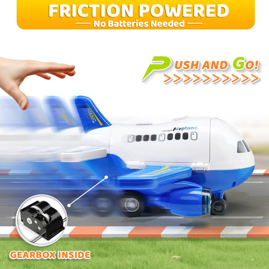 Beestech friction powered plane launcher blue works without batteries for easy fun