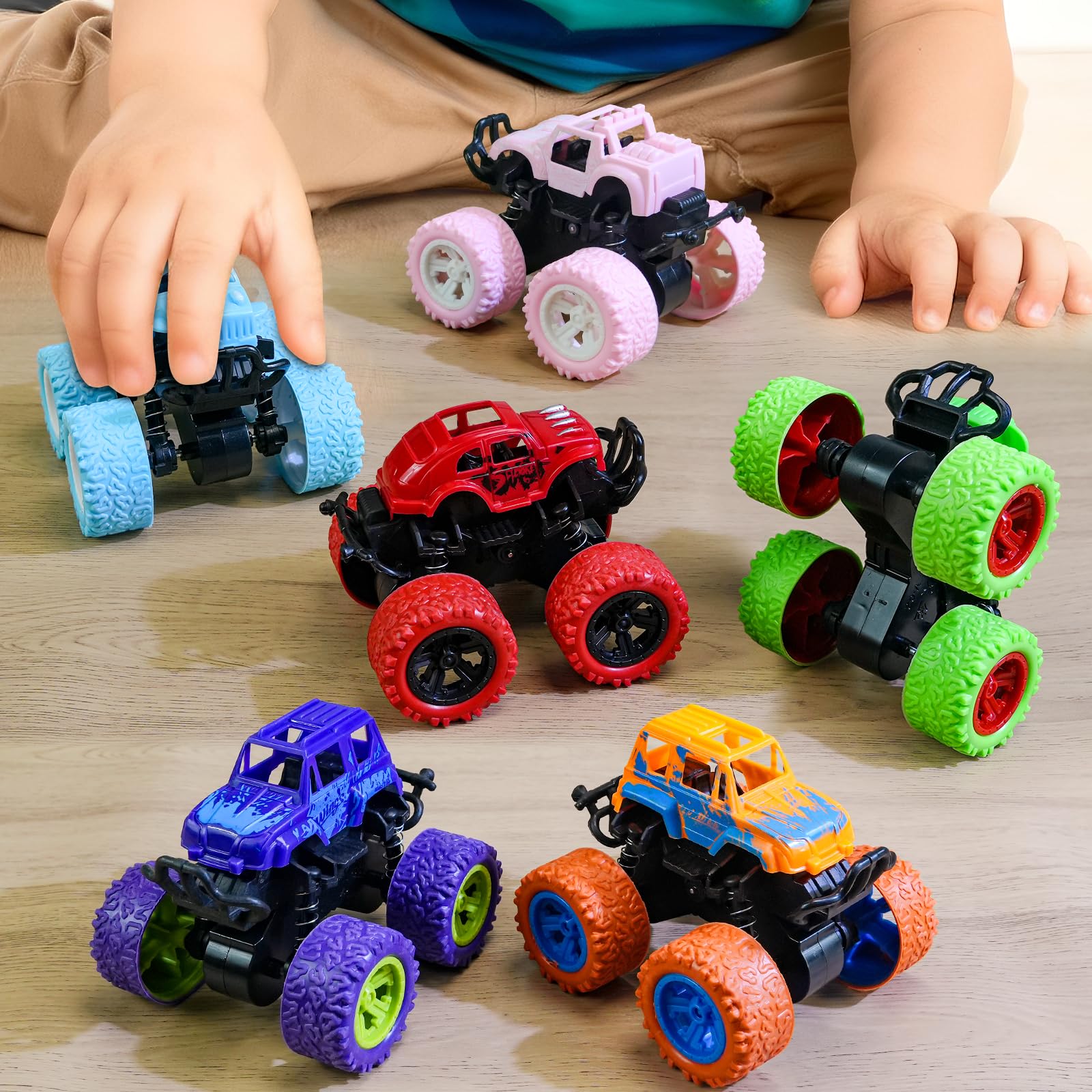 Beestech Monster Trucks shown as gift-ready party favors.