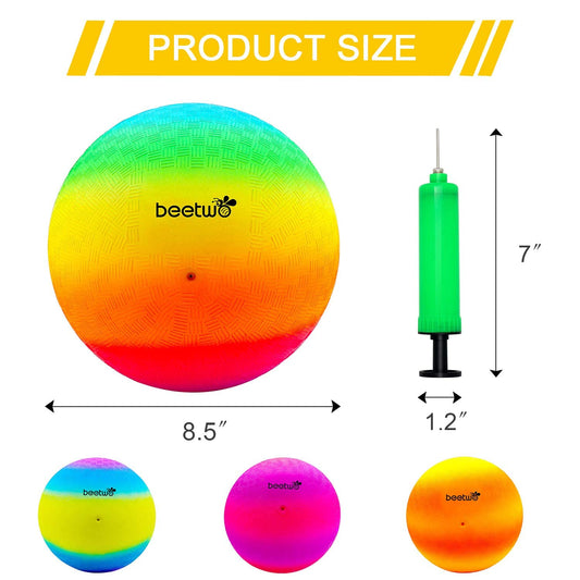 Beetwo four-square ball with hand pump for quick inflation.