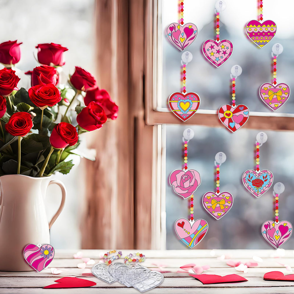 Beeveer paintbrushes and paints provide vibrant colors for detailed sun catcher designs.