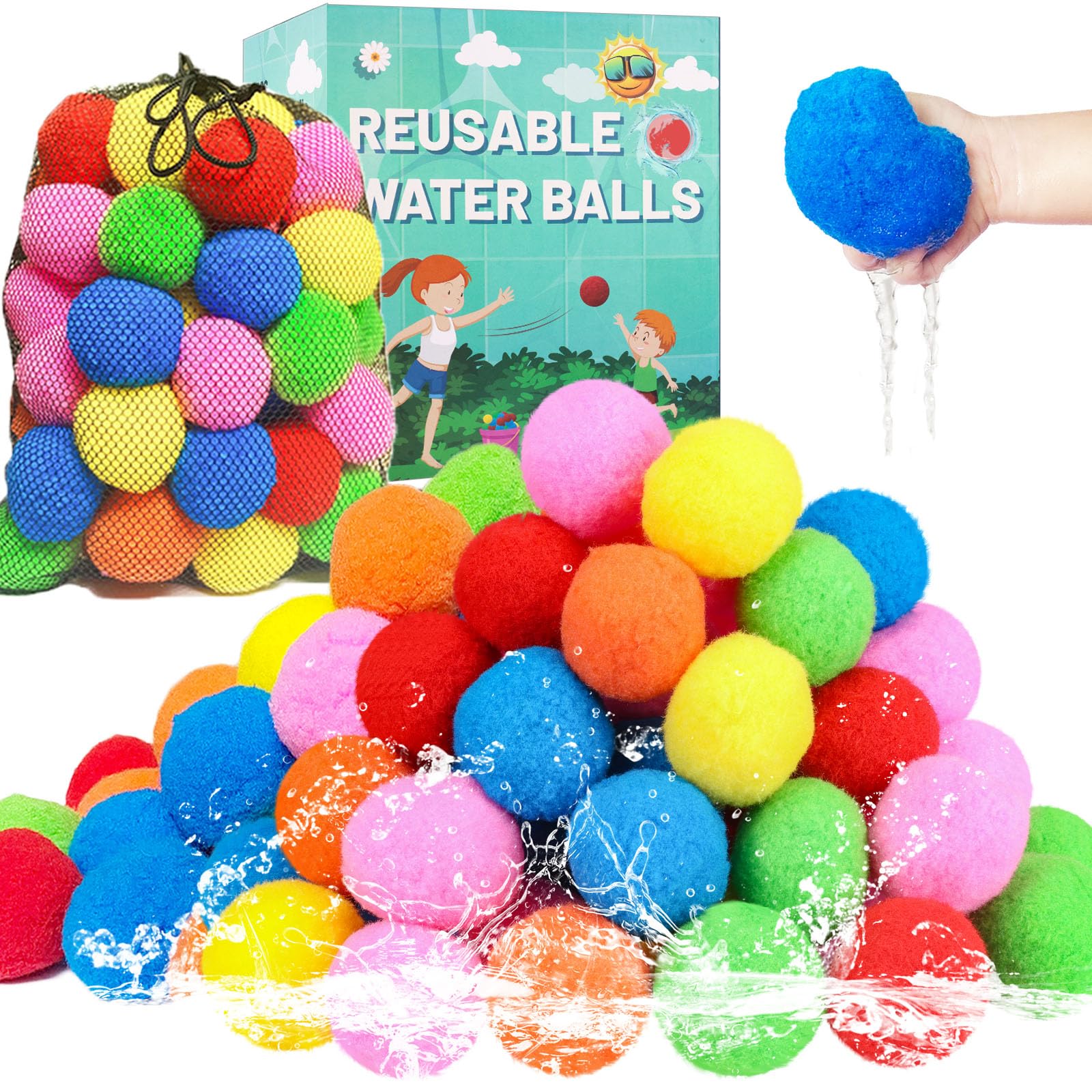 BEFANS 90 pcs reusable water balls ready for summer backyard play.
