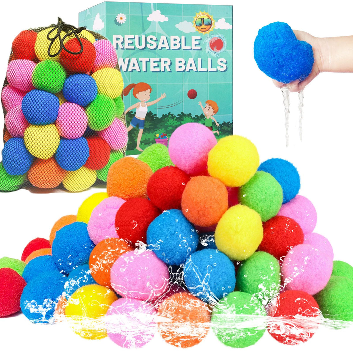BEFANS 90 pcs reusable water balls ready for summer backyard play.