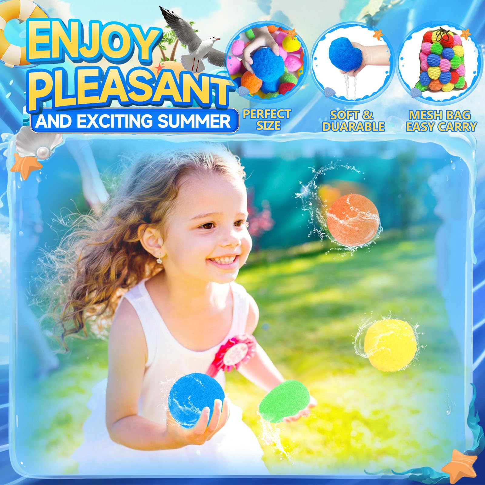 BEFANS water balls in action with quick-water absorption for hours of play