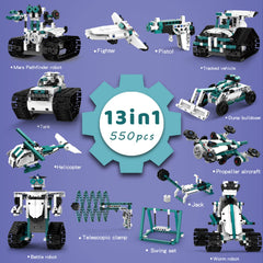 BEHOWL 13-in-1 tracked racer model emphasizing movement and precise assembly.