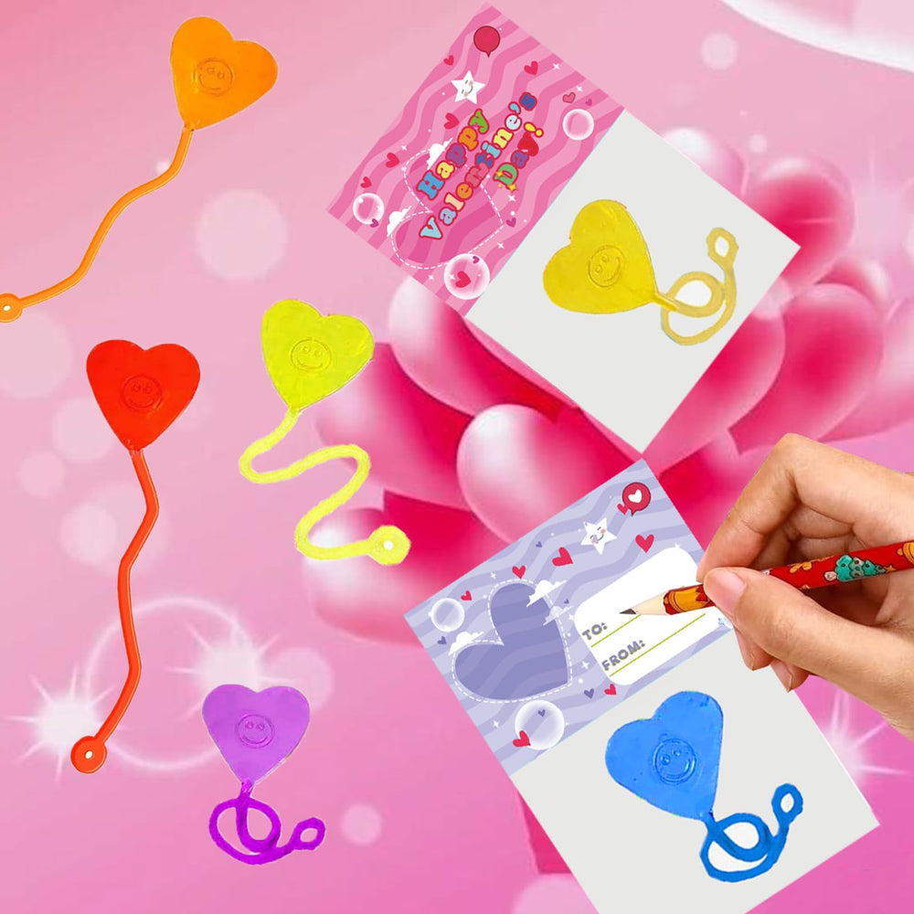BEIGUO blue heart-shaped sticky hand with card — versatile classroom exchanges.