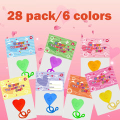 BEIGUO orange heart-shaped sticky hand with card — bright Valentine party favor for kids.