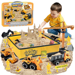 BEIREG Construction Sensory Sand Kit with 42 pieces for imaginative STEM play