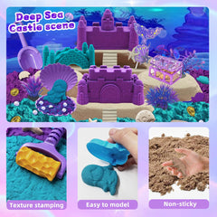 BEIREG Mermaid Sensory Bin Kit 12 sand tools for hands-on play