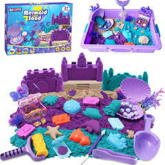 BEIREG Mermaid Sensory Bin Kit with 2lbs sand for creative ocean play