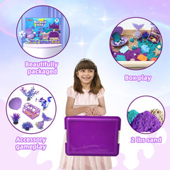 BEIREG Mermaid Sensory Bin Kit fishtail flag for immersive sea scenes