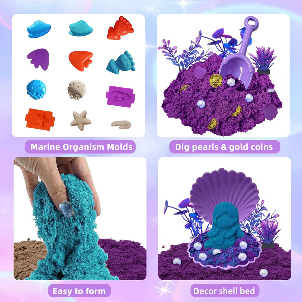 BEIREG Mermaid Sensory Bin Kit ocean castles molds for building adventures