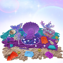 BEIREG Mermaid Sensory Bin Kit treasure chest with coins for pretend hunts