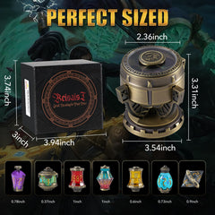 Beisaisi seven-die set highlighting potion-inspired design and tactile weight