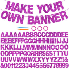 BEISHIDA 116 PCS purple glitter banner letters for easy party personalization