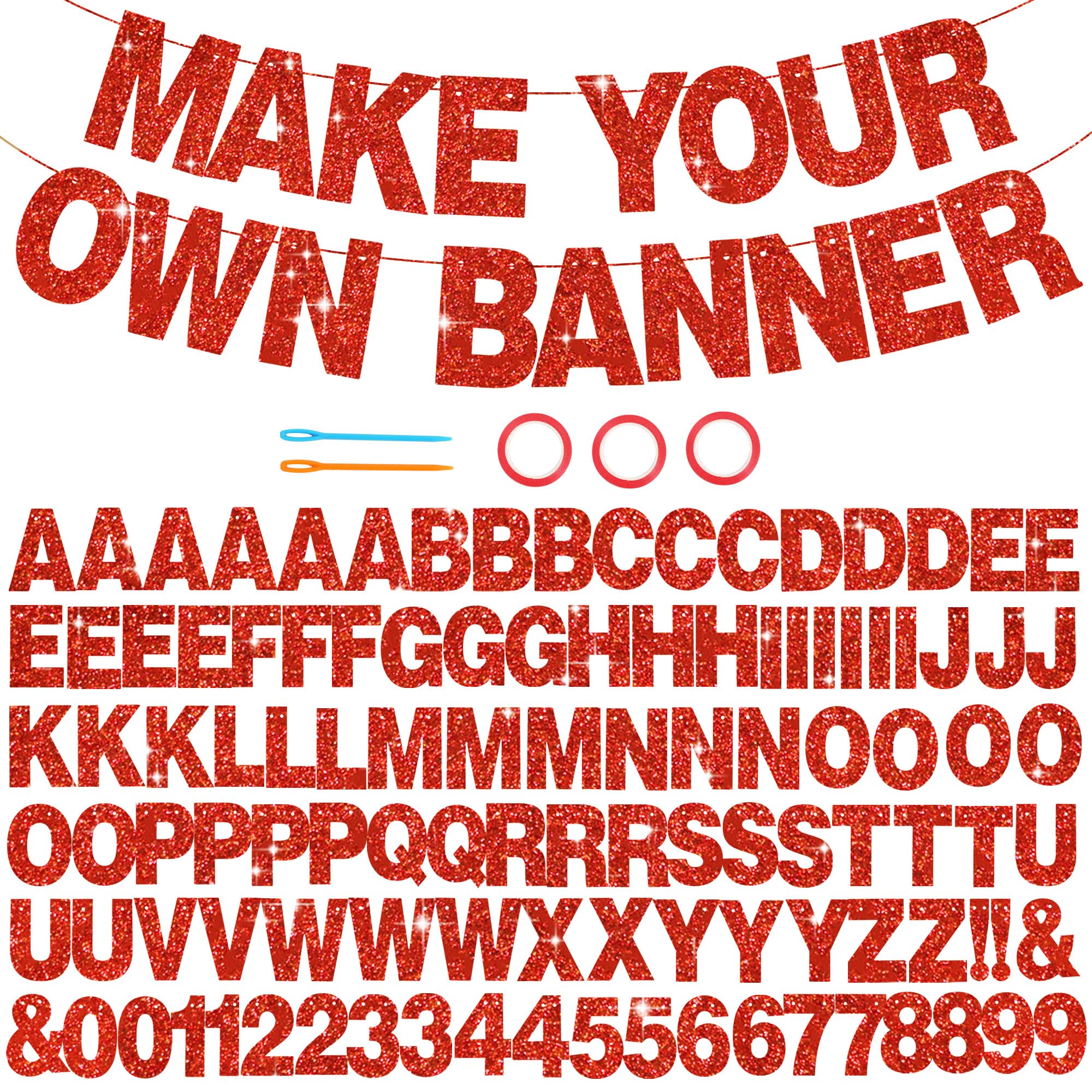 BEISHIDA 116 PCS glitter letter banner kit with A-Z letters for versatile party decor.